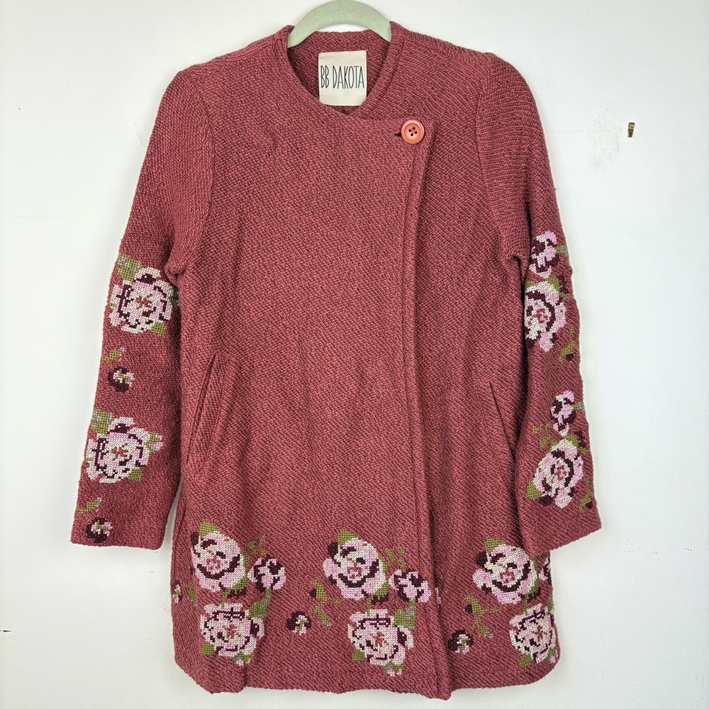 Vintage BB Dakota Embroidered Sweater Jacket Coatigan